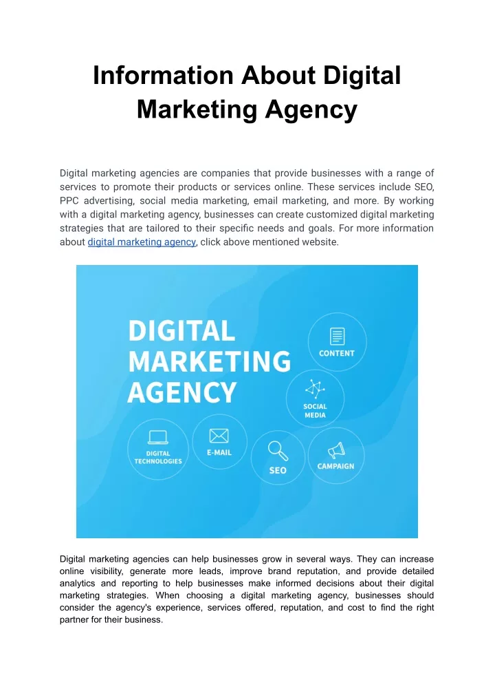 information about digital marketing agency