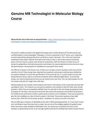 genuine mb technologist in molecular biology