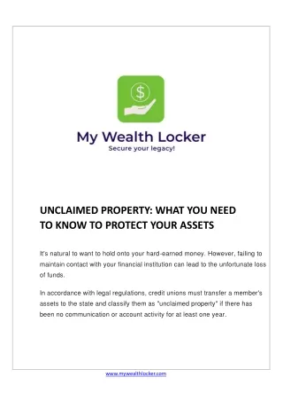 Unclaimed Property: What You Need to Know to Protect Your Assets