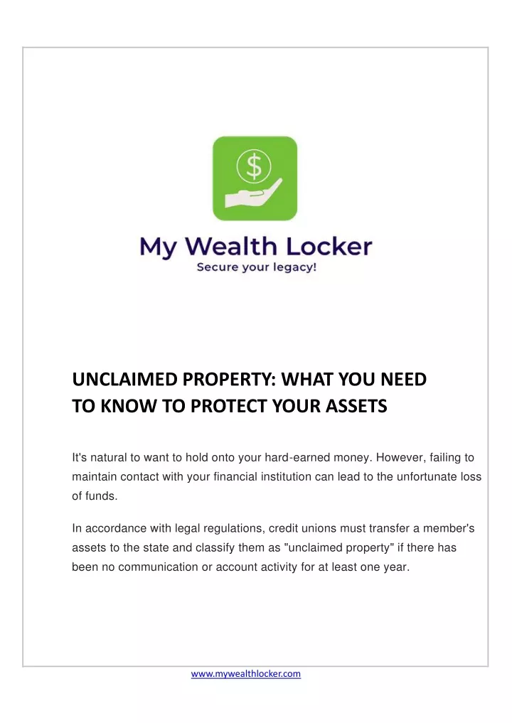 unclaimed property what you need to know