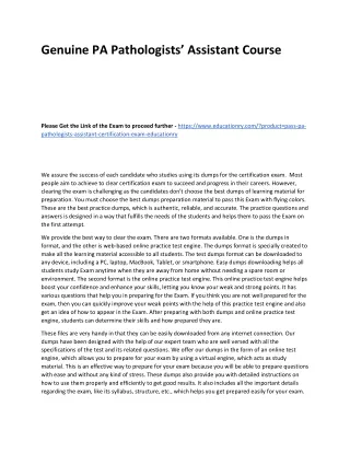 genuine pa pathologists assistant course