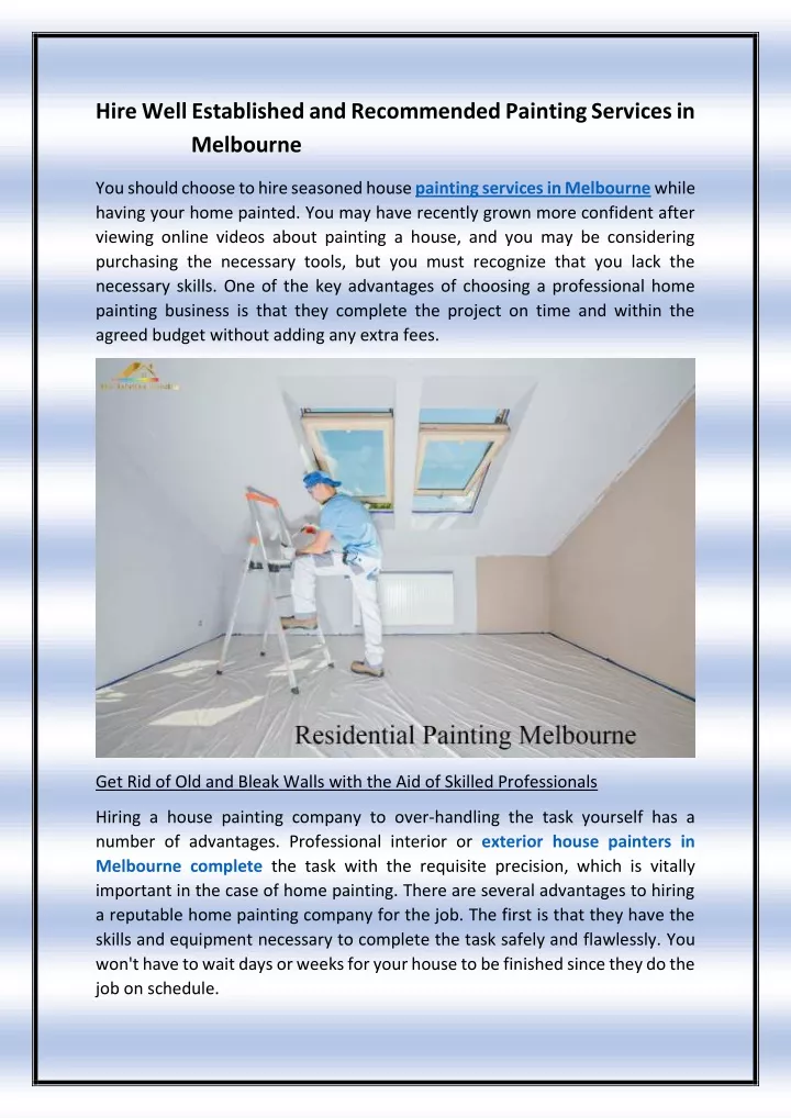 hire well established and recommended painting