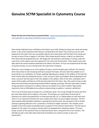 genuine scym specialist in cytometry course