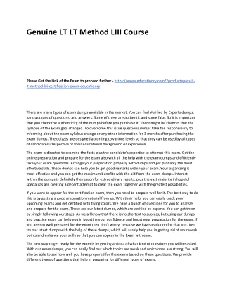 genuine lt lt method liii course