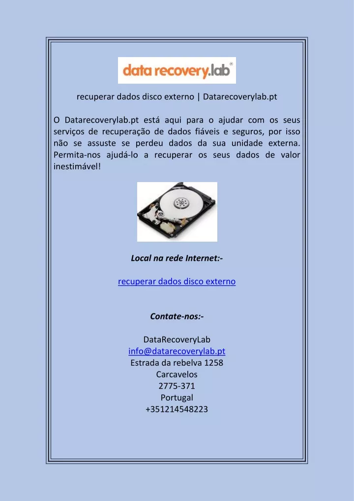 recuperar dados disco externo datarecoverylab pt