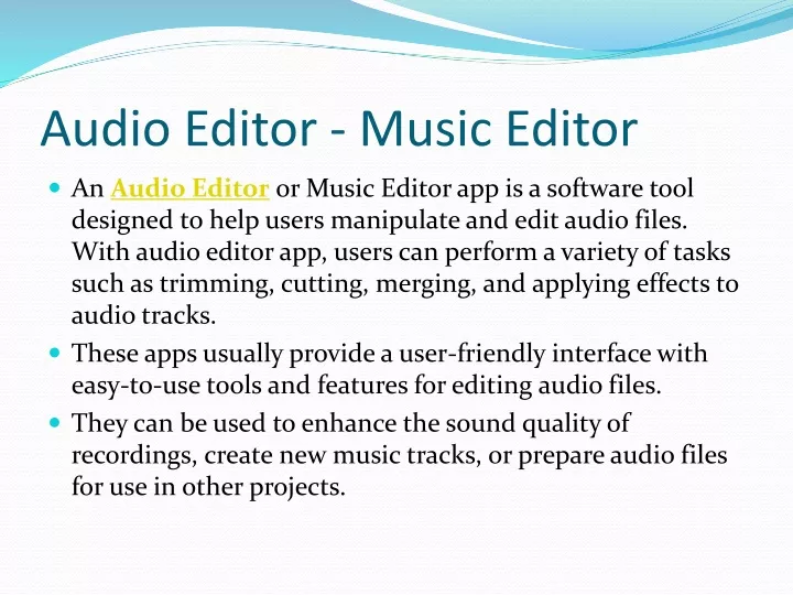 audio editor music editor