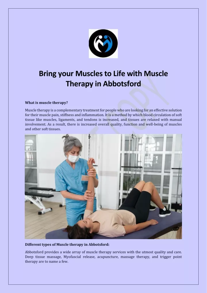 bring your muscles to life with muscle therapy