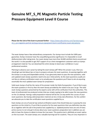 genuine mt s pe magnetic particle testing