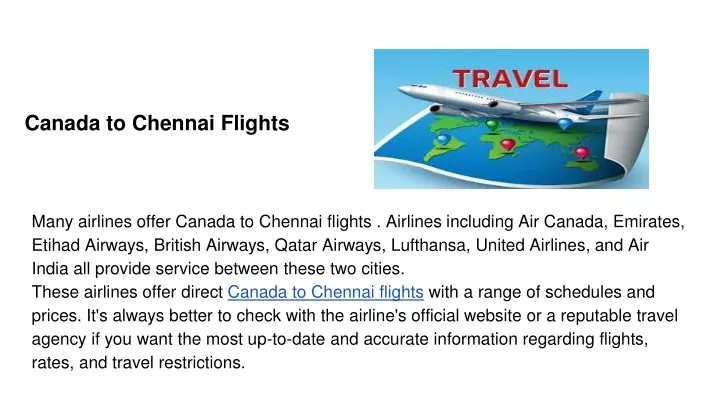 flight travel time from chennai to canada