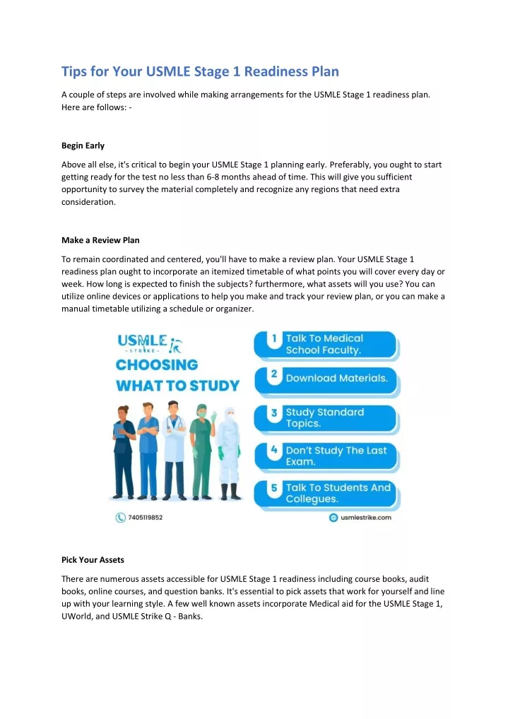 tips for your usmle stage 1 readiness plan