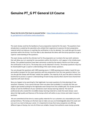 genuine pt g pt general lii course