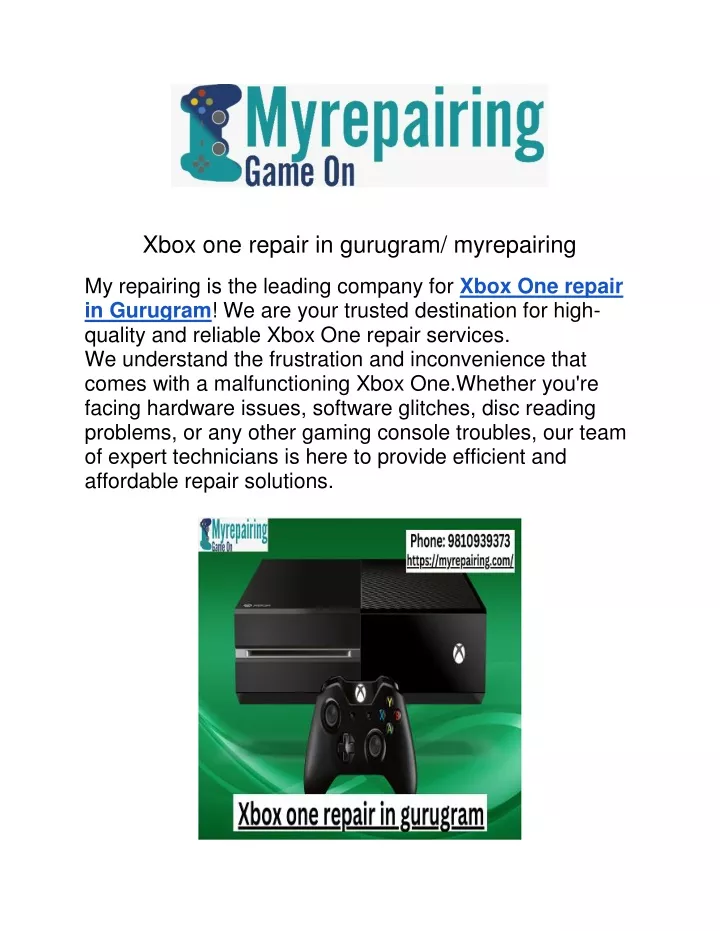 xbox one repair in gurugram myrepairing