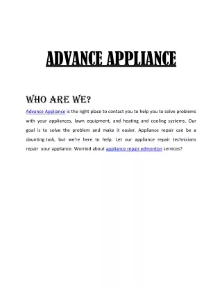 Advance Appliance Repair 2