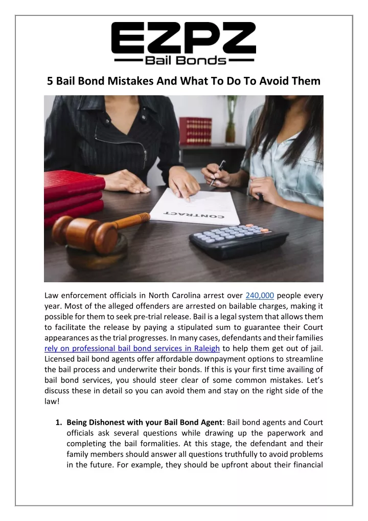 5 bail bond mistakes and what to do to avoid them