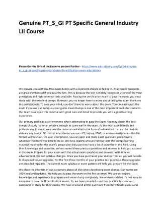 genuine pt s gi pt specific general industry