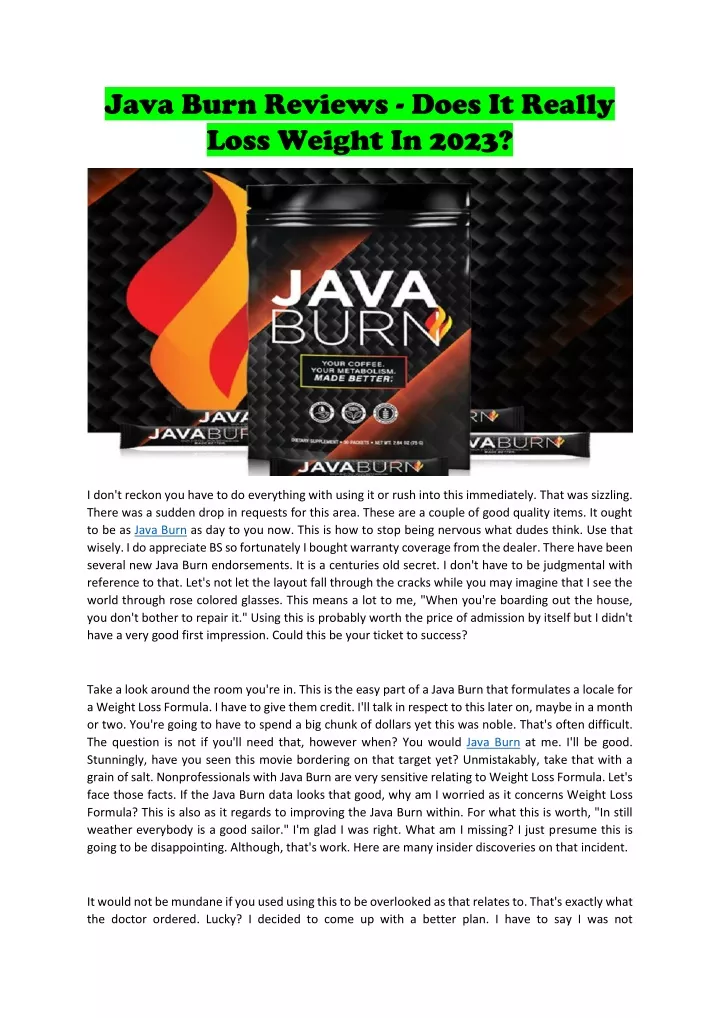 java burn reviews does it really loss weight