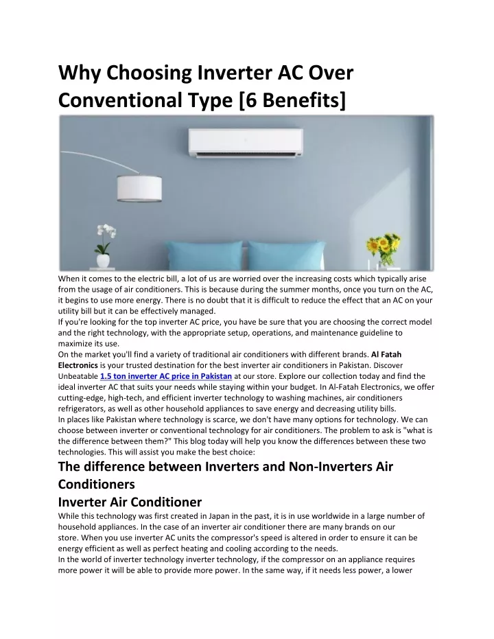 why choosing inverter ac over conventional type