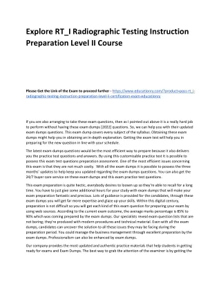 explore rt i radiographic testing instruction