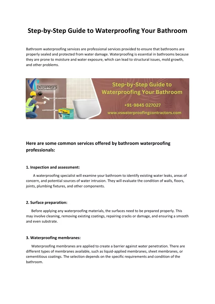 step by step guide to waterproofing your bathroom