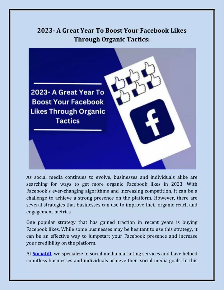 2023 a great year to boost your facebook likes