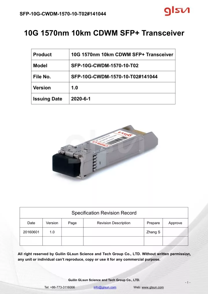 sfp 10g cwdm 1570 10 t02 141044