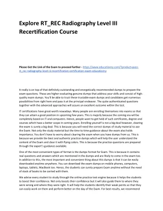 explore rt rec radiography level