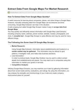 extract data from google maps for market research
