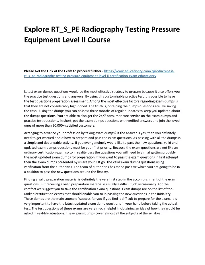 explore rt s pe radiography testing pressure