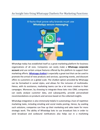 an insight into using whatsapp chatbots