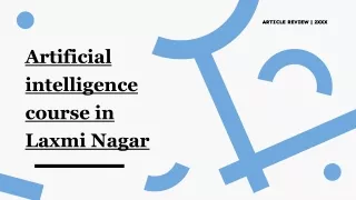 Artificial intelligence course in Laxmi Nagar