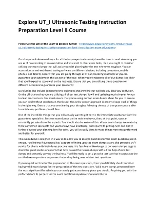 explore ut i ultrasonic testing instruction