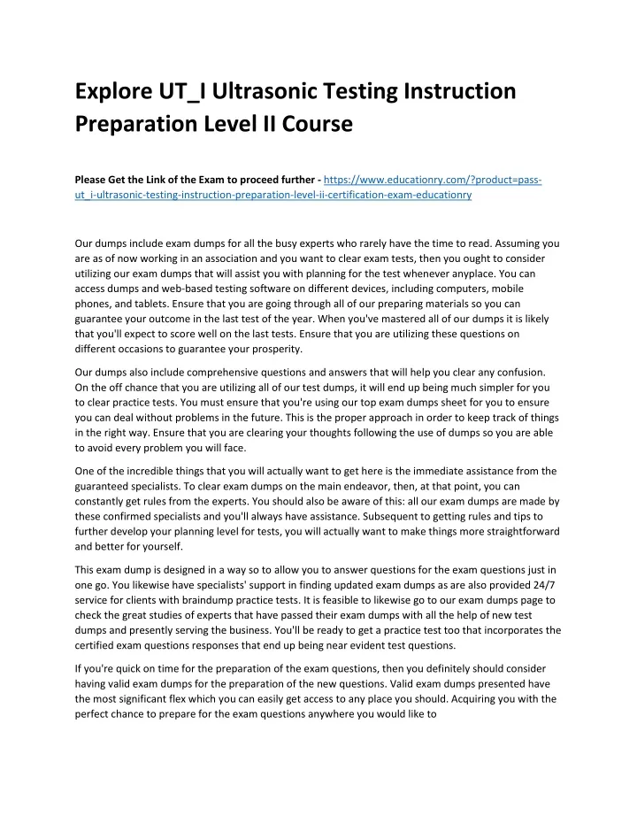 explore ut i ultrasonic testing instruction