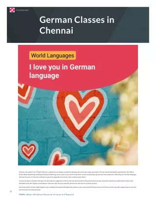 German Classes in Chennai