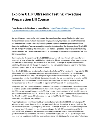explore ut p ultrasonic testing procedure