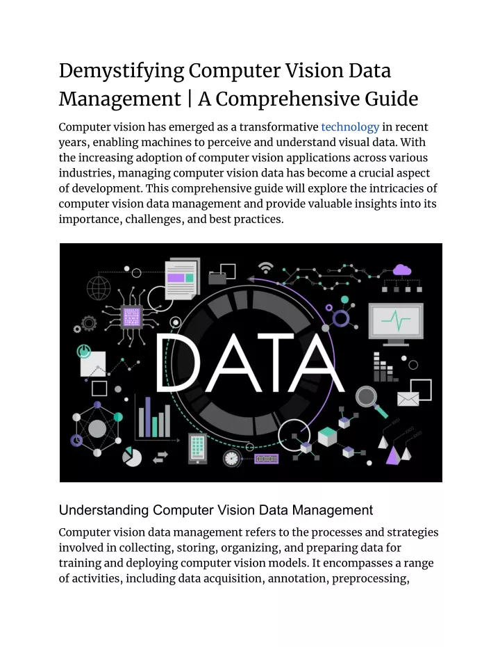 demystifying computer vision data management