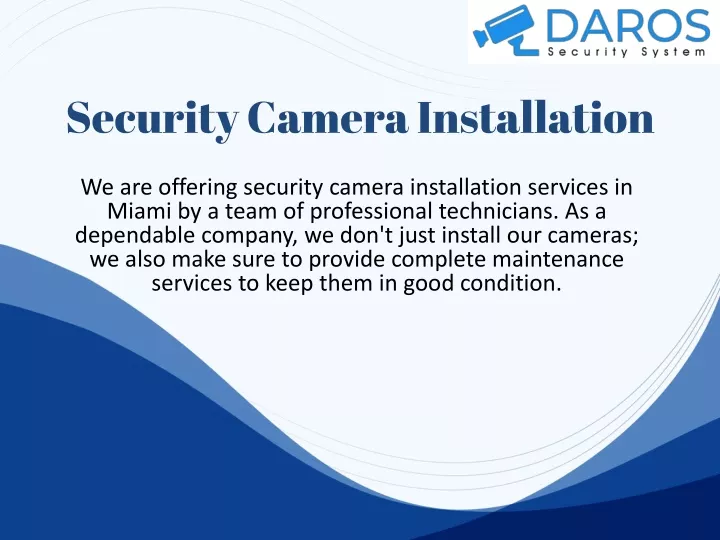 security camera installation