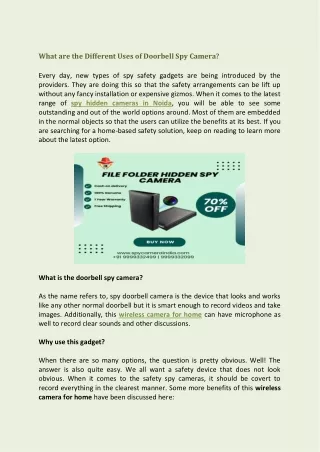 what are the different uses of doorbell spy camera