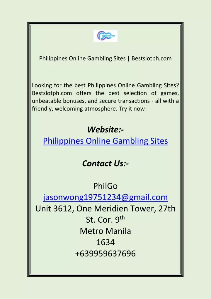 philippines online gambling sites bestslotph com