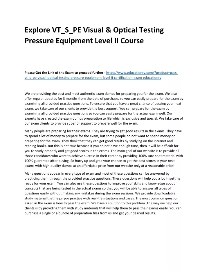 explore vt s pe visual optical testing pressure