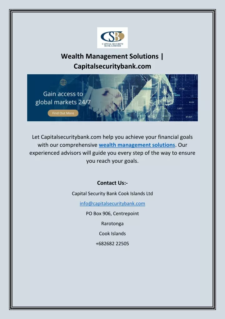 wealth management solutions capitalsecuritybank