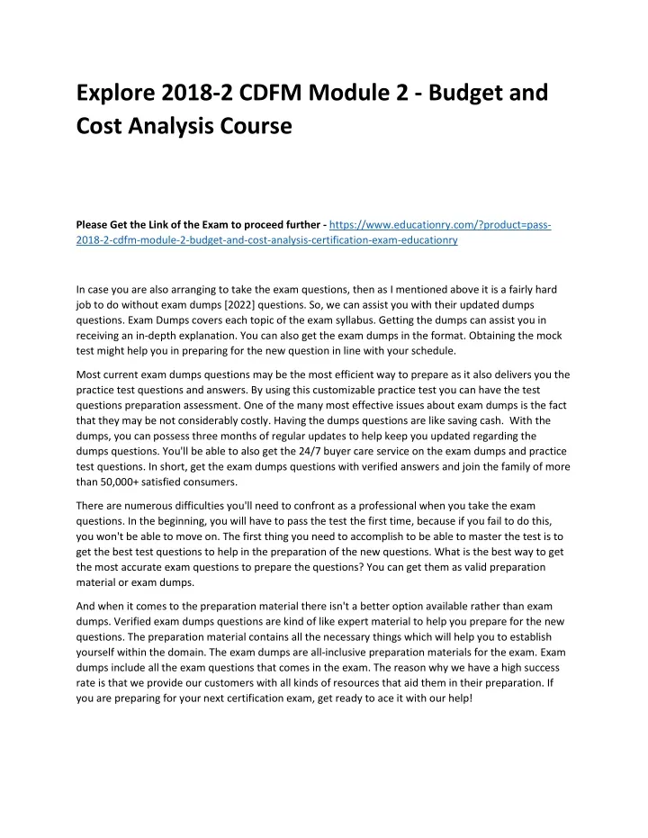 explore 2018 2 cdfm module 2 budget and cost