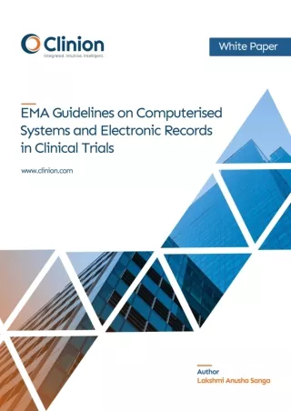 EMA’s Guidelines | Computerized Systems and Electronic Records in Clinical trial