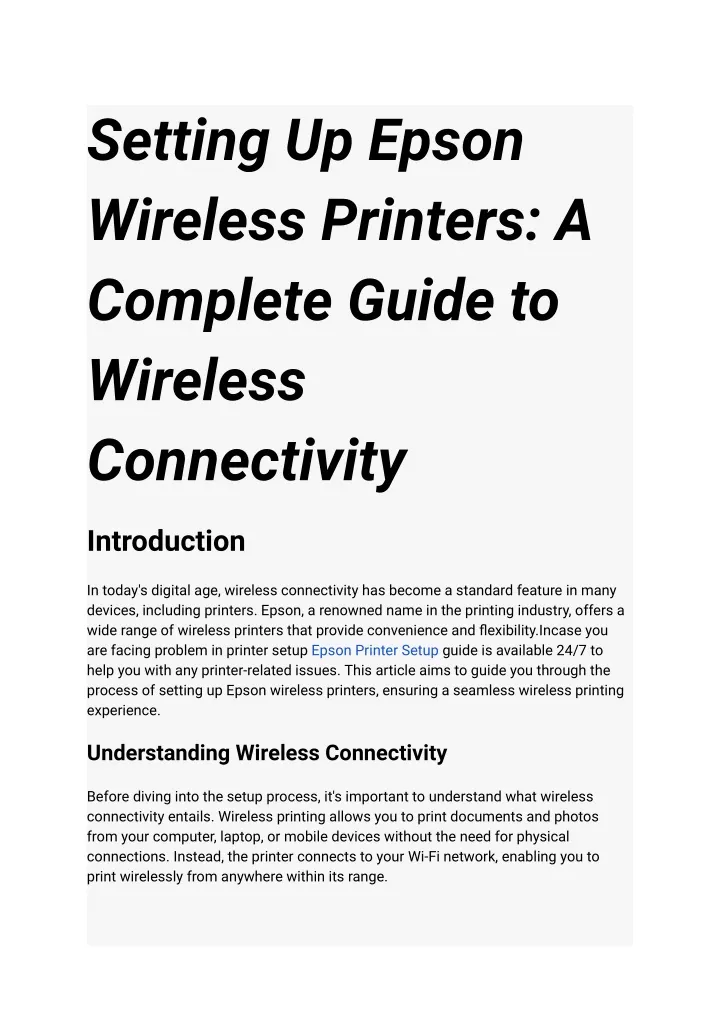 setting up epson wireless printers a complete