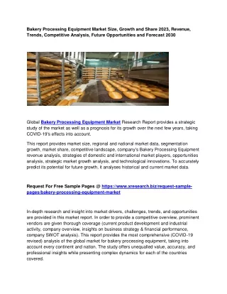 bakery processing equipment market size growth