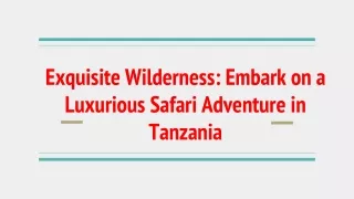 Exquisite Wilderness_ Embark on a Luxurious Safari Adventure in Tanzania