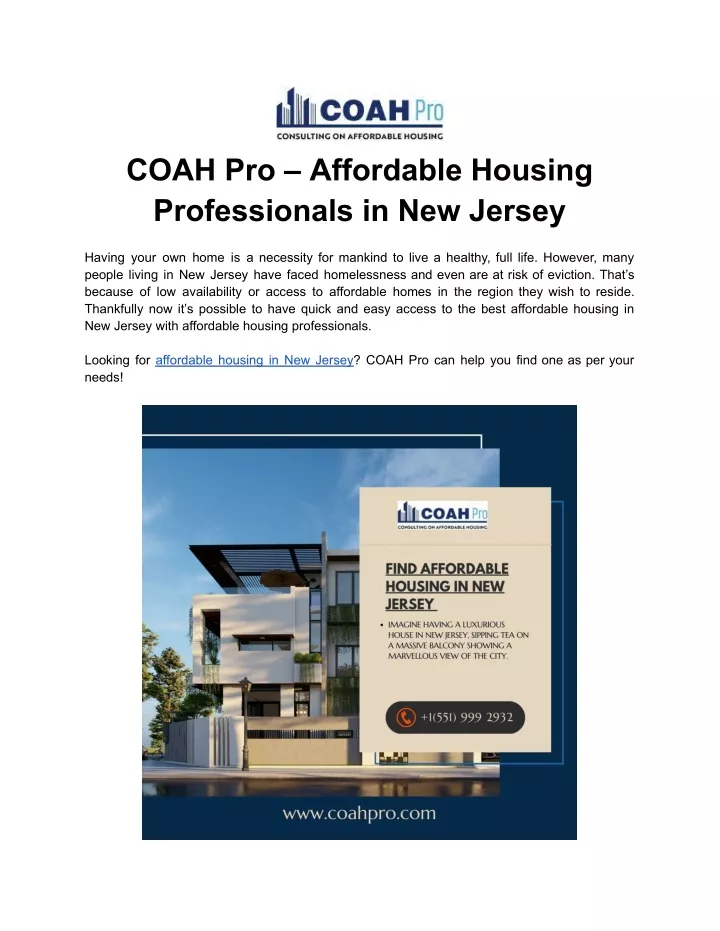 coah pro affordable housing professionals