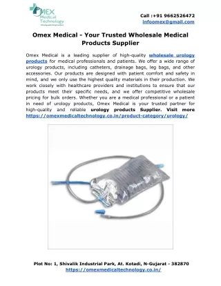 Omex Medical - Your Trusted Wholesale Medical Products Supplier