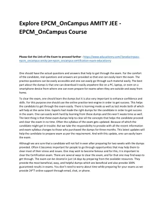 explore epcm oncampus amity jee epcm oncampus