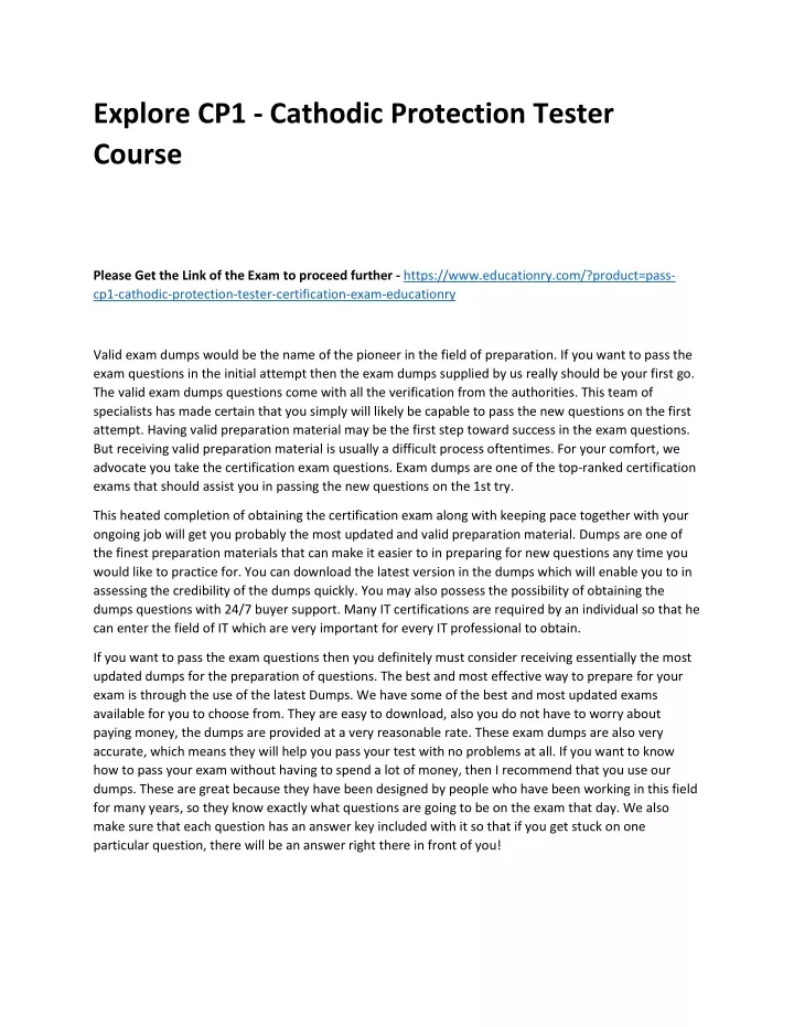 explore cp1 cathodic protection tester course