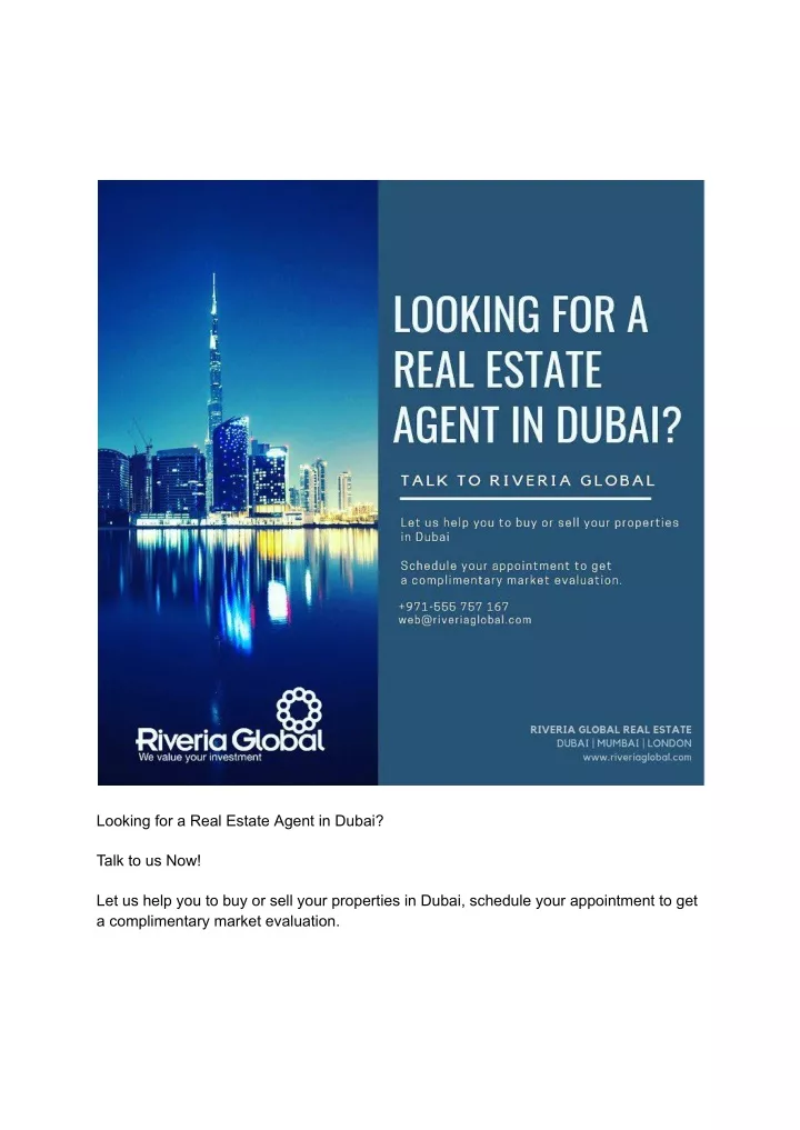 looking for a real estate agent in dubai
